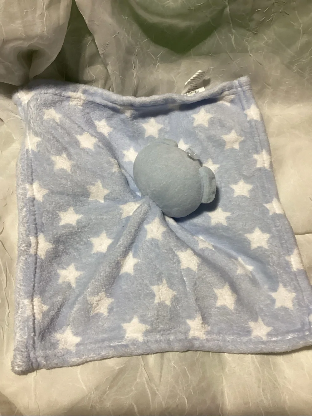 Swiggles Teddy Bear Light Blue & White Star Plush Baby Lovey Security Blanket